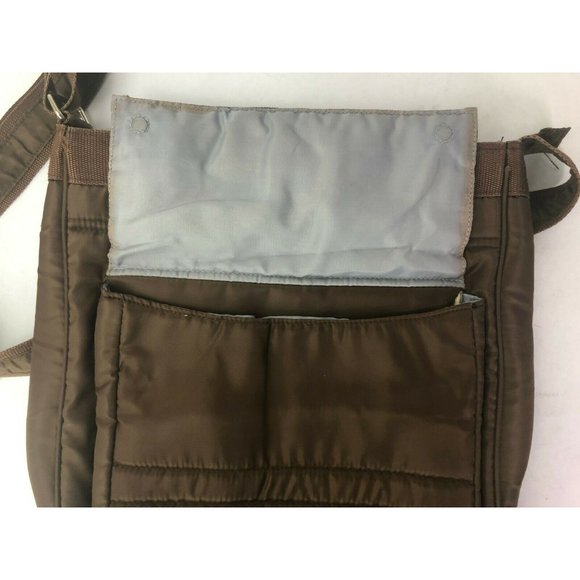 Lug Cross Body Purse Bag Tote Brown Light Weight T - Picture 4 of 6